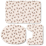 Jack Russell Terrier And Bone Print 3 Piece Bath Mat Set