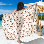 Jack Russell Terrier And Bone Print Beach Sarong Wrap