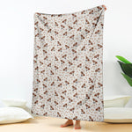 Jack Russell Terrier And Bone Print Blanket