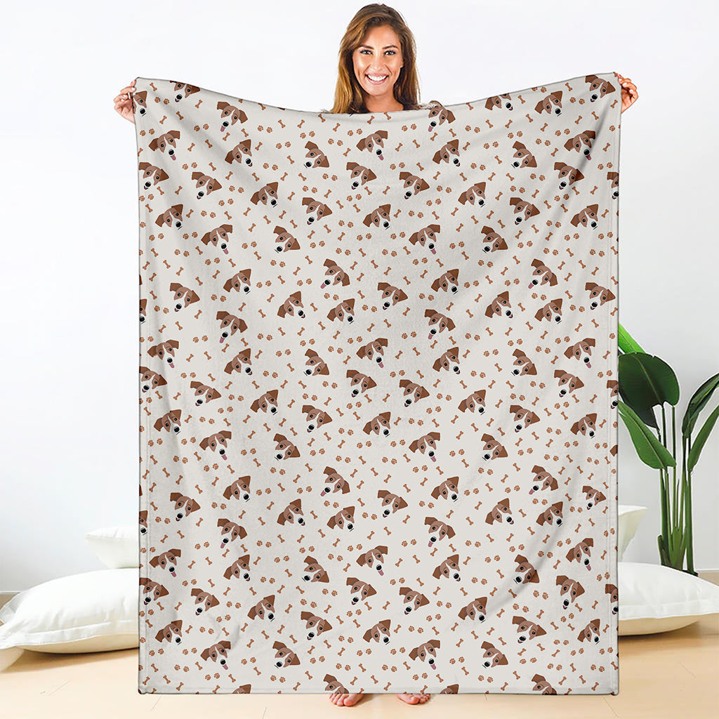 Jack Russell Terrier And Bone Print Blanket