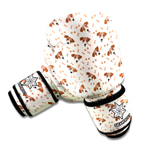 Jack Russell Terrier And Bone Print Boxing Gloves