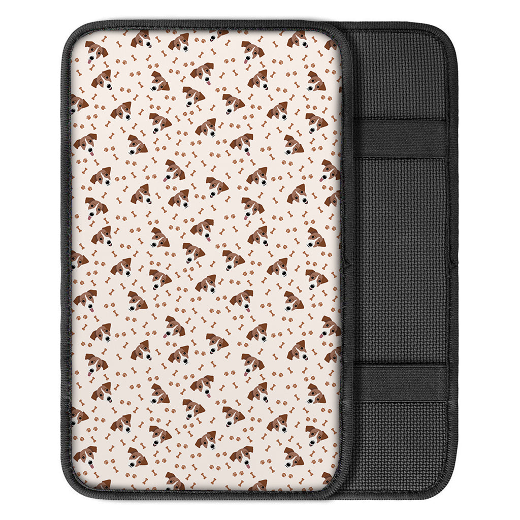 Jack Russell Terrier And Bone Print Car Center Console Cover