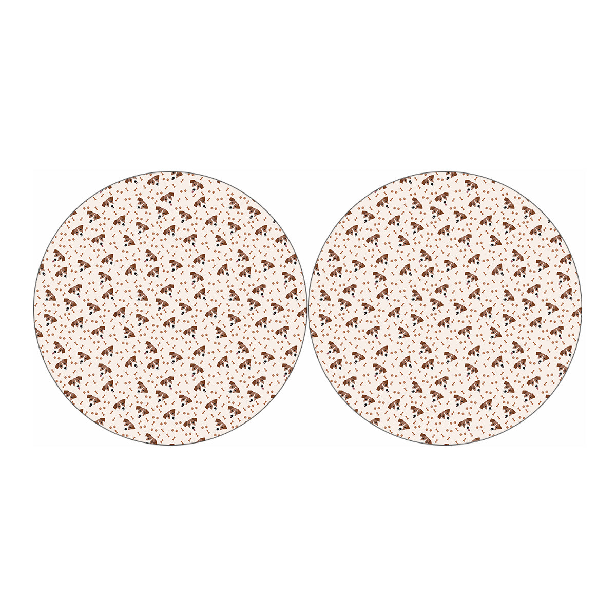 Jack Russell Terrier And Bone Print Car Coasters
