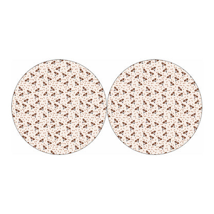 Jack Russell Terrier And Bone Print Car Coasters