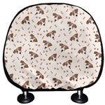 Jack Russell Terrier And Bone Print Car Headrest Covers
