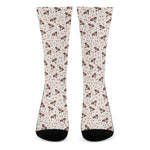 Jack Russell Terrier And Bone Print Crew Socks