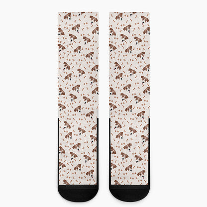 Jack Russell Terrier And Bone Print Crew Socks