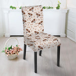Jack Russell Terrier And Bone Print Dining Chair Slipcover