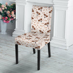 Jack Russell Terrier And Bone Print Dining Chair Slipcover