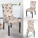 Jack Russell Terrier And Bone Print Dining Chair Slipcover