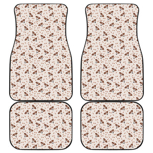 Jack Russell Terrier And Bone Print Front and Back Car Floor Mats