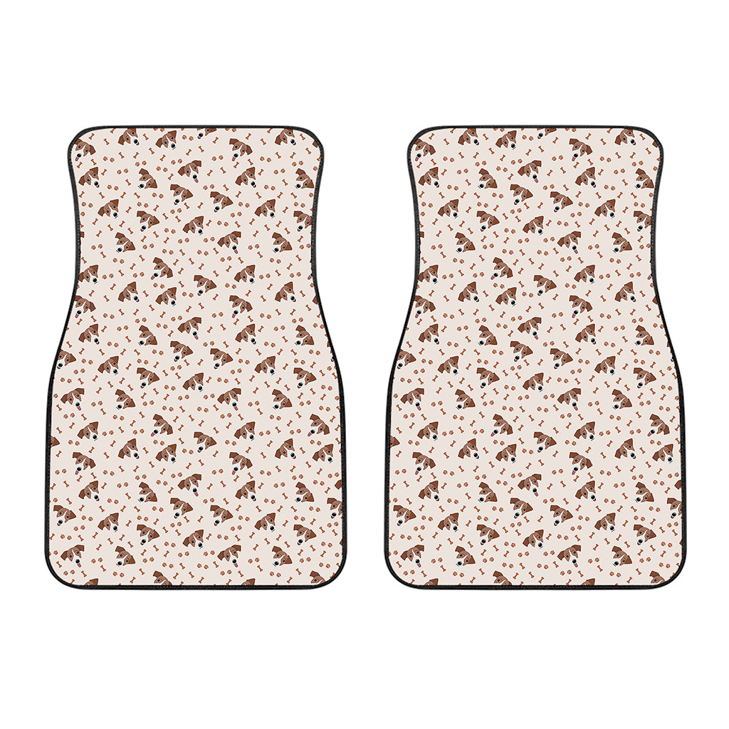 Jack Russell Terrier And Bone Print Front Car Floor Mats