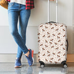 Jack Russell Terrier And Bone Print Luggage Cover