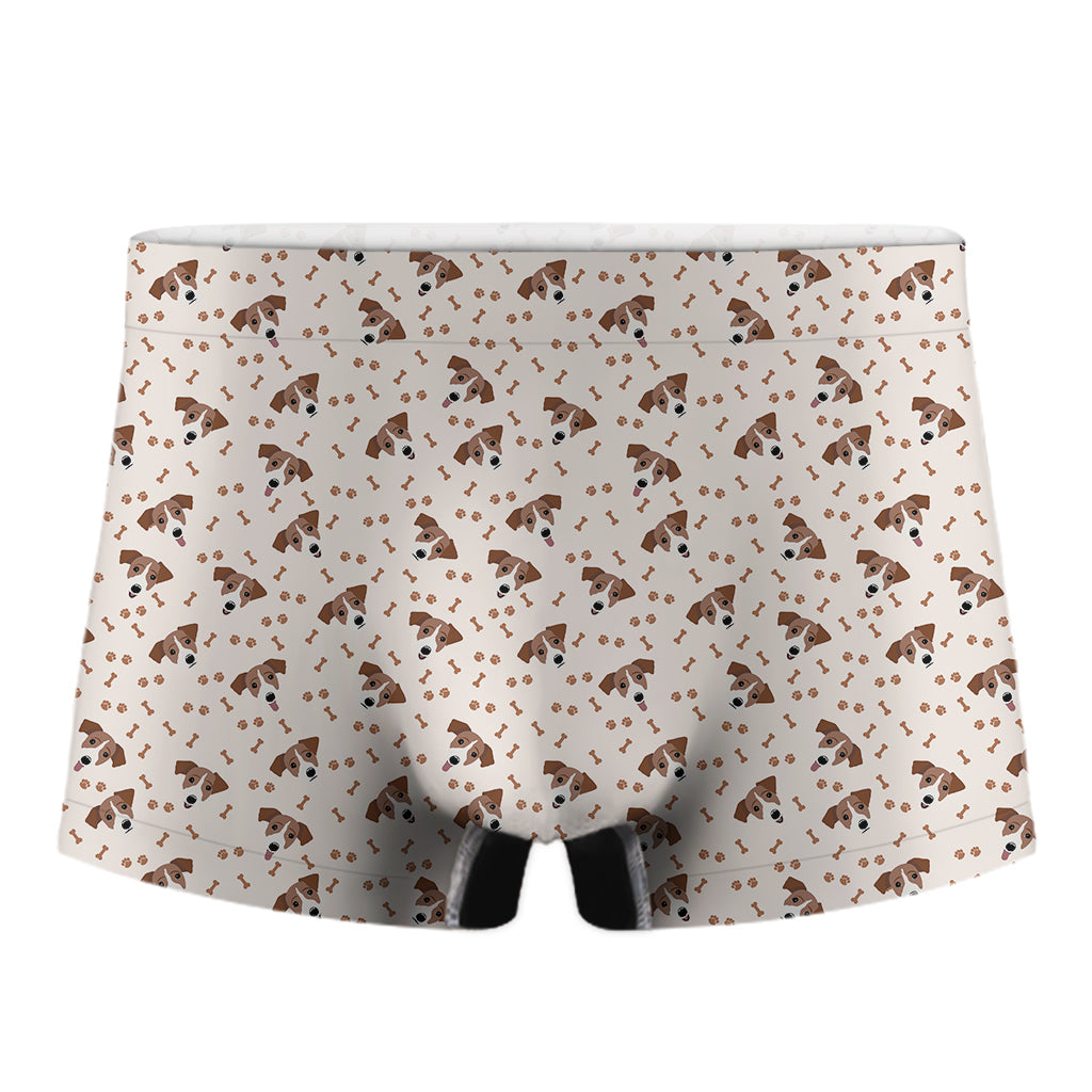 Jack Russell Terrier And Bone Print Men's Boxer Briefs