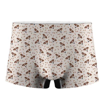 Jack Russell Terrier And Bone Print Men's Boxer Briefs