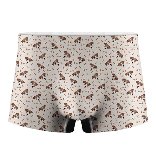 Jack Russell Terrier And Bone Print Men's Boxer Briefs