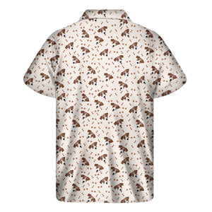 Jack Russell Terrier And Bone Print Men's Short Sleeve Shirt