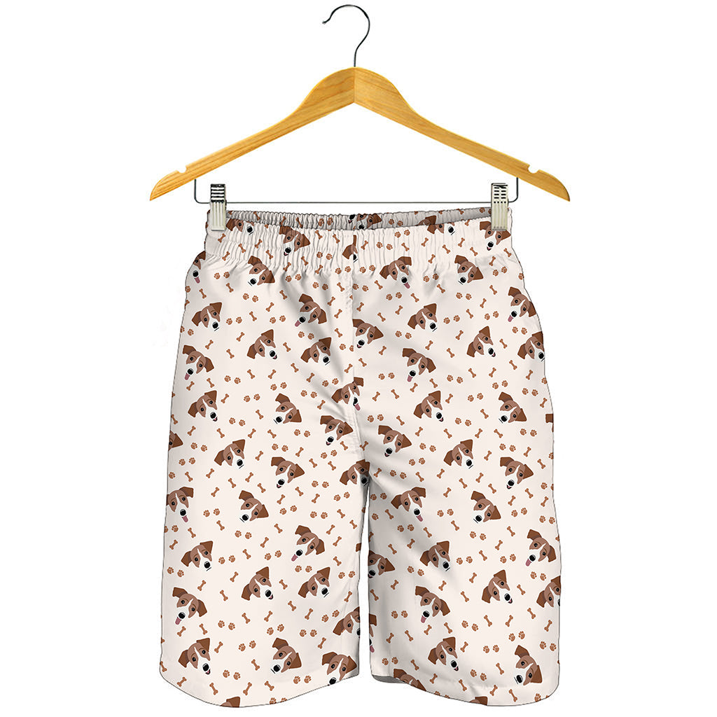 Jack Russell Terrier And Bone Print Men's Shorts