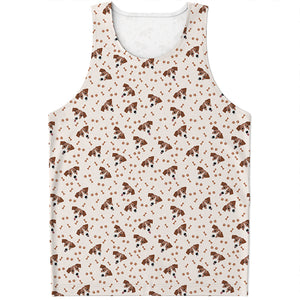 Jack Russell Terrier And Bone Print Men's Tank Top