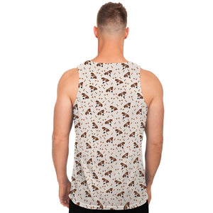 Jack Russell Terrier And Bone Print Men's Tank Top