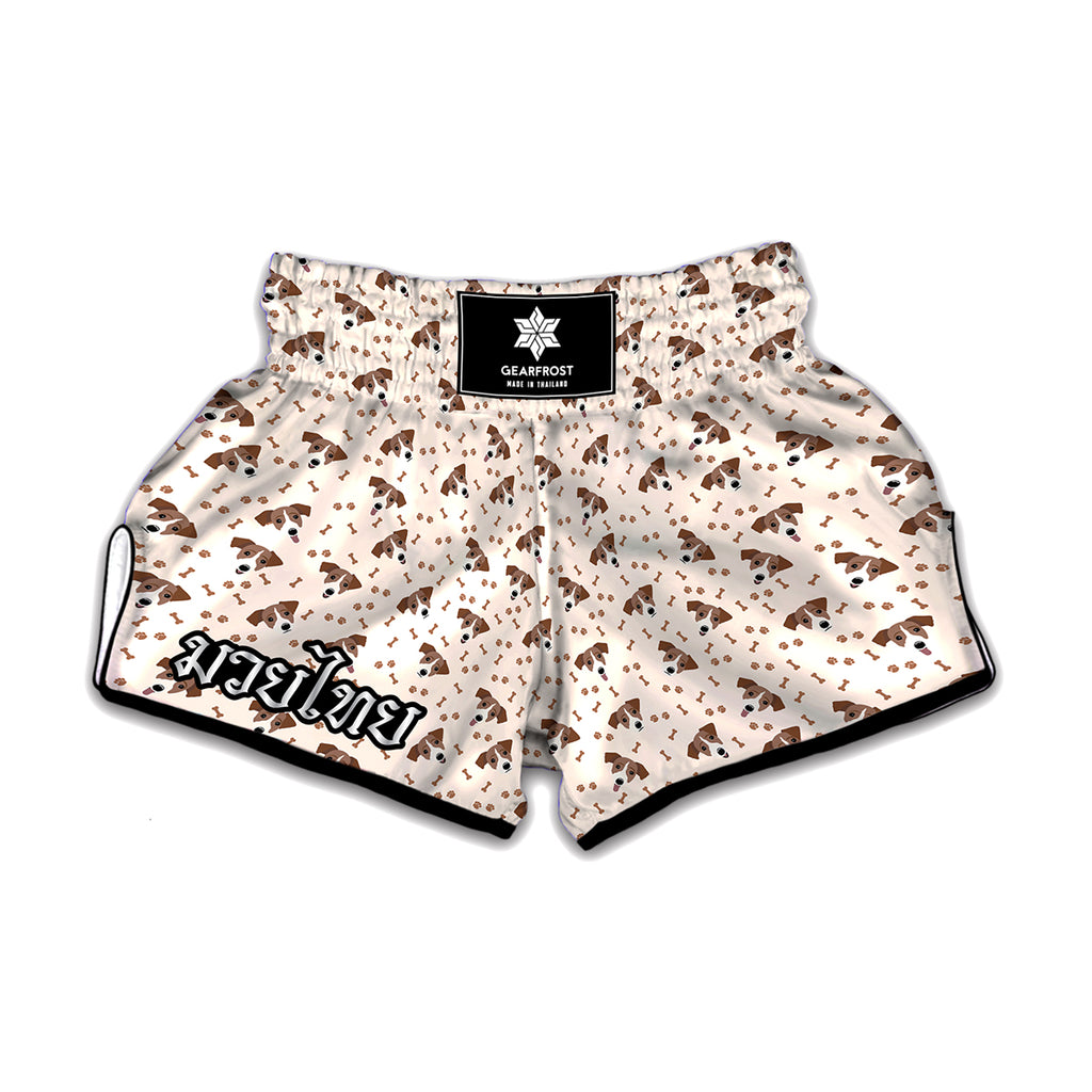Jack Russell Terrier And Bone Print Muay Thai Boxing Shorts