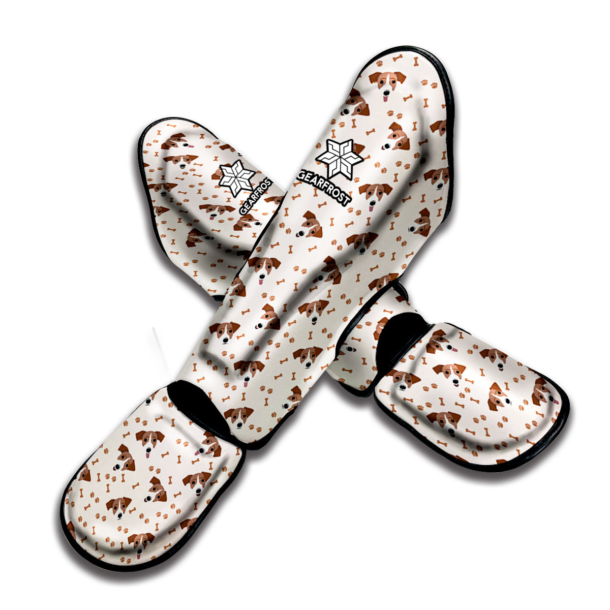 Jack Russell Terrier And Bone Print Muay Thai Shin Guard