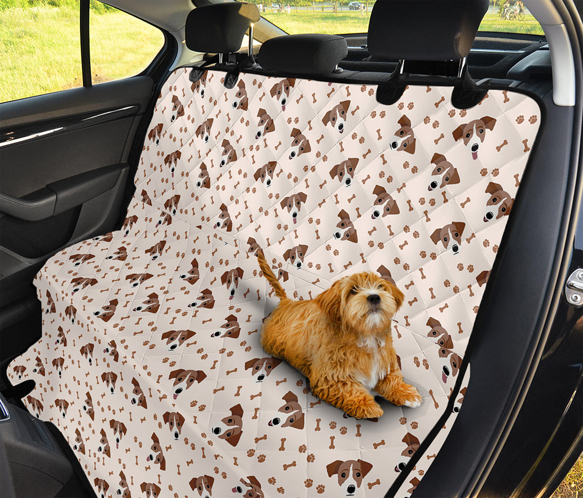 Jack Russell Terrier And Bone Print Pet Car Back Seat Cover