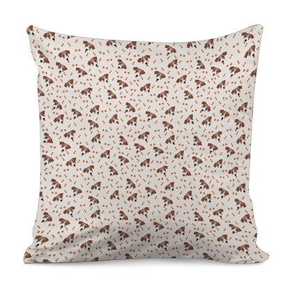 Jack Russell Terrier And Bone Print Pillow Cover