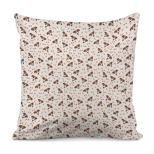 Jack Russell Terrier And Bone Print Pillow Cover