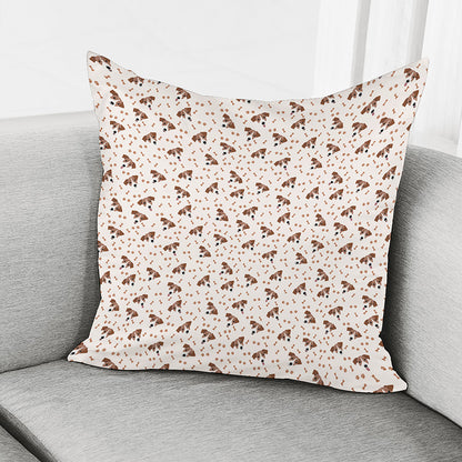 Jack Russell Terrier And Bone Print Pillow Cover