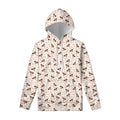 Jack Russell Terrier And Bone Print Pullover Hoodie