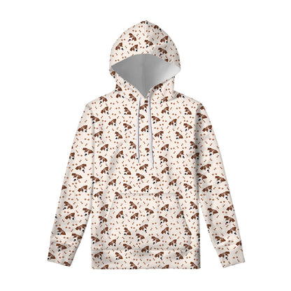 Jack Russell Terrier And Bone Print Pullover Hoodie