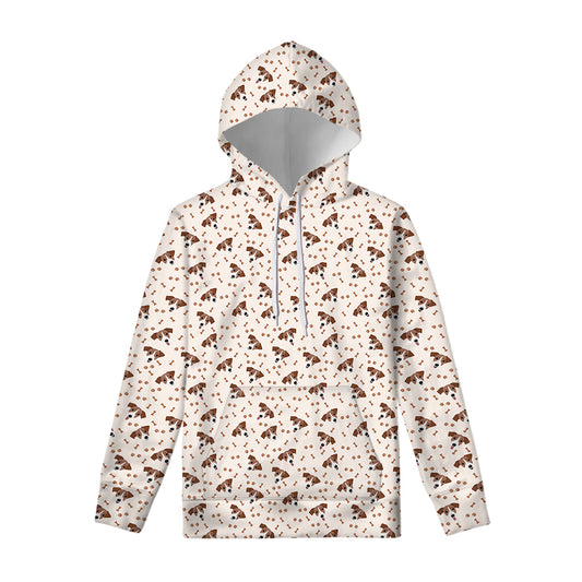 Jack Russell Terrier And Bone Print Pullover Hoodie