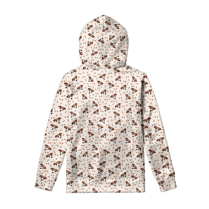 Jack Russell Terrier And Bone Print Pullover Hoodie