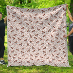 Jack Russell Terrier And Bone Print Quilt