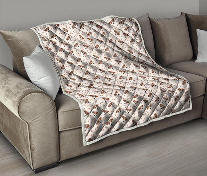 Jack Russell Terrier And Bone Print Quilt