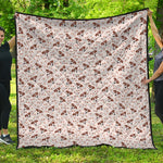 Jack Russell Terrier And Bone Print Quilt