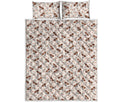 Jack Russell Terrier And Bone Print Quilt Bed Set