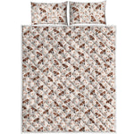 Jack Russell Terrier And Bone Print Quilt Bed Set