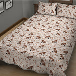 Jack Russell Terrier And Bone Print Quilt Bed Set