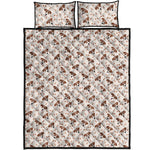 Jack Russell Terrier And Bone Print Quilt Bed Set