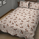 Jack Russell Terrier And Bone Print Quilt Bed Set