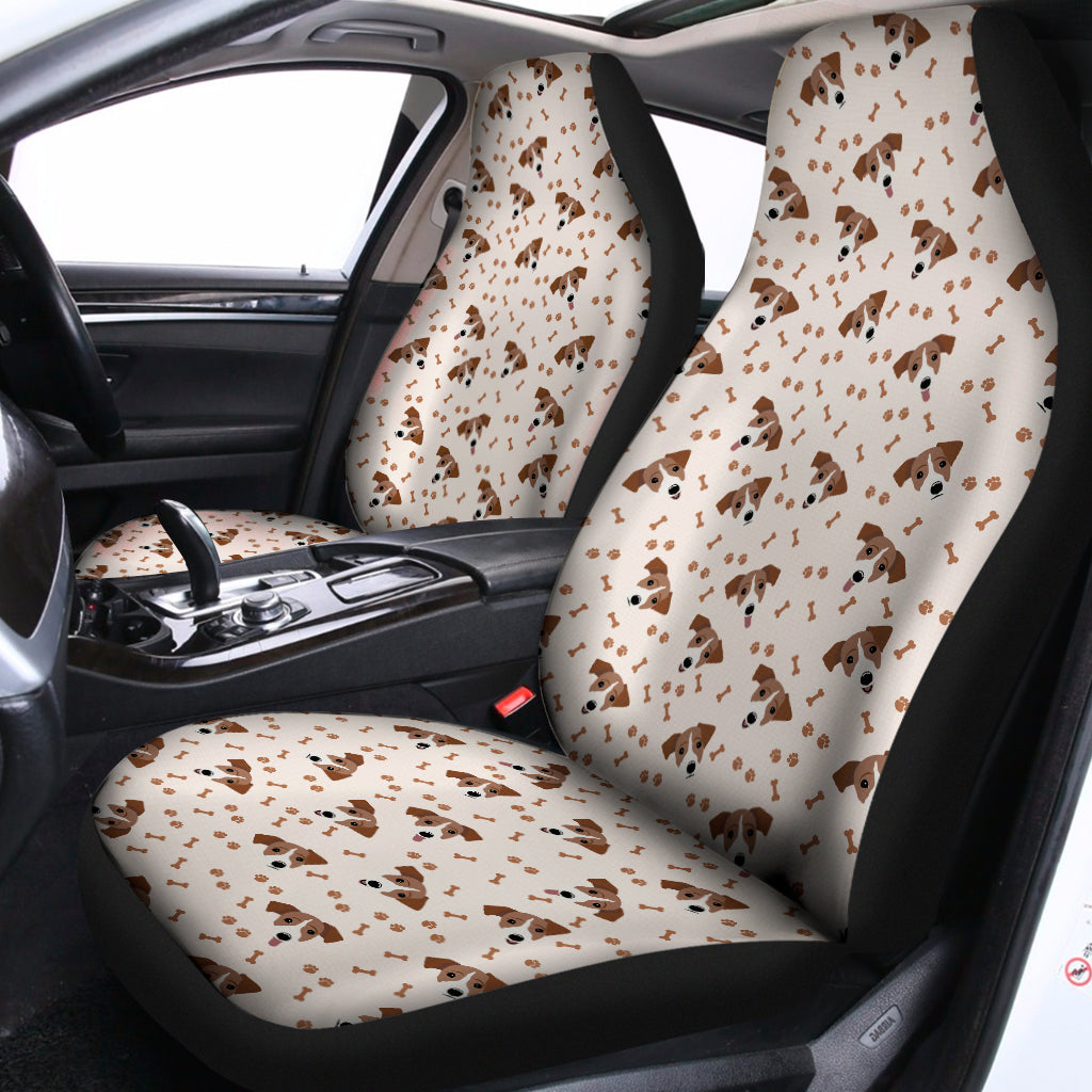 Jack Russell Terrier And Bone Print Universal Fit Car Seat Covers