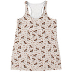 Jack Russell Terrier And Bone Print Women's Racerback Tank Top