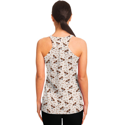 Jack Russell Terrier And Bone Print Women's Racerback Tank Top