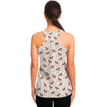 Jack Russell Terrier And Bone Print Women's Racerback Tank Top