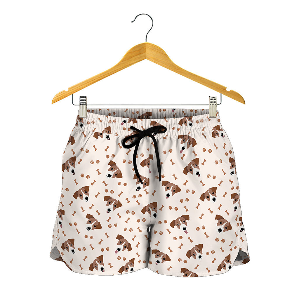 Jack Russell Terrier And Bone Print Women's Shorts