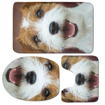 Jack Russell Terrier Portrait Print 3 Piece Bath Mat Set