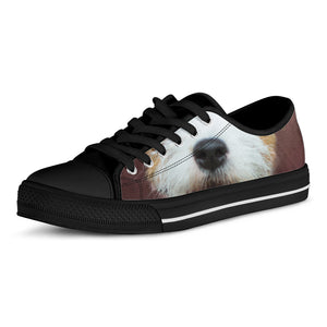 Jack Russell Terrier Portrait Print Black Low Top Shoes