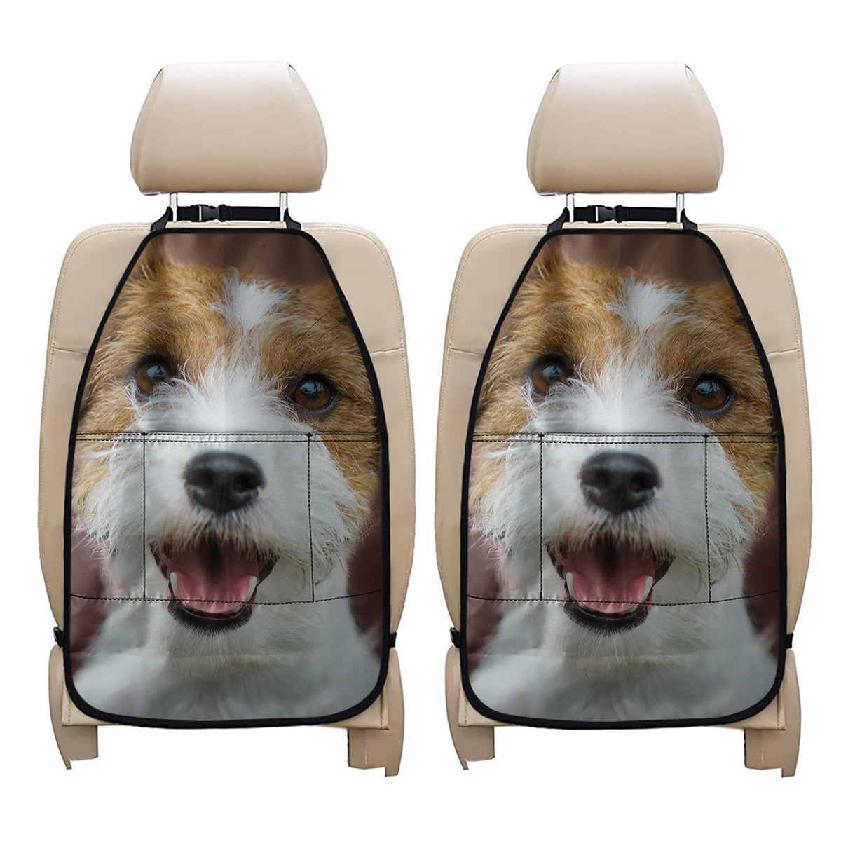 Jack Russell Terrier Portrait Print Car Seat Organizers